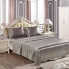 Lençol de seda de cetim capa de cama de seda lençol elástico ajustado e lençóis planos colcha para colchão lj200821281r