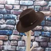 Mody kobiety mężczyźni fedoras western cowboy hat lady sombrero hombre metalowy dekoracja cowgirl jazz sun caps rozmiar 57 cm 240228