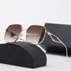 Top Designer Sunglasses For Men Women Fashion Triangle Logo Luxury Full metal Frame Sunshade Mirror Polarized UV400 Protection Glasses with Box