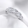 Wedding Rings Smyoue 18k Plated 36CT All Moissanite for Women 5 Stones Sparkling Diamond Band S925 Sterling Silver Jewelry GRA 2302839