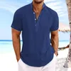 T-shirts pour hommes Blouse à manches longues florale Chemise pour hommes Couleur unie Casual Manches courtes Revers Slim Fit Tunique