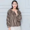 Ny Pullover Full Mink Fur Coat Women's Short Fashion Young Bat Shirt Haining 884770