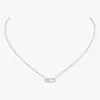 Schmuck Messis-Halsketten Designer-Messikas für Frauen Schmuckhalskette Mxk Single Diamond Necklace 18k White Gold Set with Diamond Full Diamond Sliding Mobile Rose G