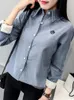 Très épais femmes hiver Style Blouses chemises dame décontracté à manches longues col rabattu velours haut blouse DF3161 240301