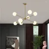 Kroonluchters Grijs Wit Helder Glazen Kroonluchter Salon Eetkamer Slaapkamer Verlichtingsarmaturen 6/8/10 Koppen E27 Lamp Goud Zwart Metaal