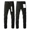 jeans violets jeans de créateurs jeans hommes hommes genou maigre taille droite 28-40 moto à la mode longue droite trou High Street denim jeans en gros pour hommes