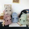 Wodoodporne nylonowe plecak Koreańska japońska moda Students Schoolbag Multilayer Proste zmysłowe torba podróży 240304