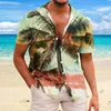 T-shirt da uomo Camicia per uomo Casual Moda Estate Manica corta Top Bottoni T-shirt stampata Tessuto morbido Pullover Ropa De Hombre