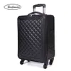 Beasumore Retro Pu Leather Rolling Luggage مجموعات Spinner Inch Women عالية السعة سعة عجلات Men Cabin Trolley J220707236G