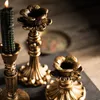 Retro Candlestick Resin Candle Holder Sconce Nostalgic Antique French Candle Stick Rack Accessories Home Decor Pography Props 240304