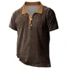 남성용 T 셔츠 여름 티셔츠 레저 패션 통기성 짧은 슬리브 셔츠 매일 기본 모든 매치 캐주얼 라펠 버튼