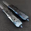 2 modèles Micro AUTO Couteau à lame pliante extérieure 440C Acier inoxydable Bleu Titane Poignée en aluminium Tactique Couteau de camping de survie automatique 3300 UT85 535 Couteaux