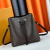 Sacos de balde de cordão médio mulheres designer balde saco clássico champanhe luxo crossbody sacos vintage casual bolsa mulher cruz corpo bolsa moda bolsa de ombro