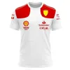 Ny F1 Racing Red Team Men Summer T-shirts Charles Leclerc 16 Carlos Sainz 55 Driver Women Tee Shirt Sport Children kläder