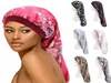 Long Hair Sleep Bonnet Hat Floral Wrap Night Cap Satin Durags Bandana Elastic Wide Band Women Satin Hat Headwear HHA14711913960