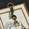Anahtarlıklar Vintage mücevher Cadılar Bayramı Kafatası İskelet Kolye İnek Key Zincir Kişiselleştirilmiş Dokuma Yaratıcı
