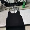 サマンレディーンタンクトップデザイナーベスト女性刺繍グラフィックニットトップノースリーブTシャツプルオーバーボトムシャツ