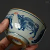 Jingdezheng – service à thé en céramique Antique, soucoupes à ouverture de taureau chinois, magnifique service à thé en poterie, tasses à thé pour cérémonie