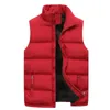 Vestes pour hommes Gilet chaud hiver gilet décontracté coupe-vent col montant fermeture éclair mâle couleur unie classique cardigan manteaux sans manches