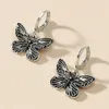 Boucles d'oreilles pendantes LXY-W, Vintage, mode, pendentif papillon en plaque d'argent pour femmes, bijoux mignons, cadeau de fête pour filles, vente en gros, 2024