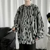 Men's Hoodie in Spring Autumn, and Niche Zebra Print Pullover, Internet Trendy Brand Loose Casual Ruffian Handsome Jacket