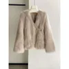 Grass Women's Fox för 2023 Ny vinter och integrerad Young Mid Length Fur Coat Haining 5757