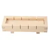 Wooden Rectangular Sushi Press Mold Box Making Kit DIY Rice Roller Molds Kitchen Tools 240304