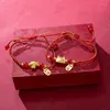 Bedelarmbanden Jaar Draak Babyarmband Dumplings Gouden Lucky Handgeweven Rood Touw Sieraden Brithady Gift