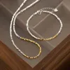 TrustDavis Damen-Armband-Halskette aus massivem 925er-Sterlingsilber mit geometrischem Muster für Frauen und Mädchen, Geschenk, feines S925-Schmuckset DS4157 240305