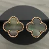 Van Klavertje Vier Oorbellen Cleef Designer Clover Studs Earring Vintage Klavertje Vier Charm Stud Oorbellen Terug MotherofPearl Roestvrij Staal Gouden Studs Agaat f