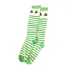 Women Socks Girls Fashion Irish St. Patrick Festive Stripe Middle Tube Stockings Healthy For Toes Winter