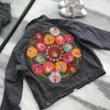 Women's Jackets Denim Jacket Boho Oversized Multi Floral Embroidered Long Sleeve Casual Chic Coat Women 2024 Spring Autumn Clothes