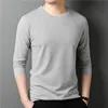 2023 herren T-shirts Langarm Dünne Männer T-shirt Junge Mann Solide Herbst Tops Tees Hemd ONeck Für Männliche Jungen T-shirt 240223