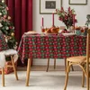 Tovaglia Plaid rosso verde Fiocco di neve Tovaglia natalizia Tovaglie per vacanze invernali per tavoli rettangolari Feste da pranzo Decorazioni per la fattoria