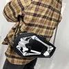 Evening Bags Fashion Black Pu Leather Shoulder Bag With Skull Coffin Casket Shaped Clutch Chain Strap Gothic Purse For Women Handb279j