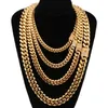 Ketten 6-18mm Breite Edelstahl Kubanische Miami Halsketten CZ Zirkon Box Lock Große Schwere Goldkette Für Männer Hip Hop Rock JewelryChain206K