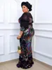 Luxe Avondjurken Voor Vrouwen Afrikaanse Sequin Bodycon Gewaad Bruiloft Prom Gown Oneck Zeemeermin Jurk Dames Kleding 240226