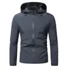 Men's Jackets 2024 Solid Color Loose Hooded Rushsuit Large Size Fashion Casual Cardigan Jacket Coat