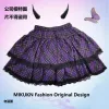 Dresses Japanese Haruku Girls Purple Plaid Pleated Skirts Gothic Punk Sweet Lolita Cake Mini Skirt Ball Gown Women Kawaii Short Skirts