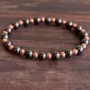 Link Bracelets MG1625 Genuine 6 Mm Copper & Magnetic Hematite Bracelet Healing Stone Stack Beaded Stimulates Energy Flow Jewelry278U