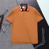 Męska koszula polo designer koszulka polo luksusowy krótki rękaw Lapel Casual T-shirt moda Wysokiej jakości czysty bawełniany oddychający sport haft azjatycki rozmiar M-3xl GC34