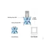 Wisiorki Jewelrypalace 1.2ct Princess Cut Blue Topaz 925 Srebrny naszyjnik wiszący dla kobiety bez łańcucha