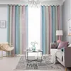 Cortinas transparentes com estrela vazada, cortinas coloridas de arco-íris para meninas, quarto de crianças, decoração blackout y200421222j