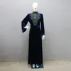 Vêtements ethniques Velvet Diamonds Broderie Robe musulmane Femmes Dubaï Abaya Turquie Kaftan Eid Mubarak Ramadan Abayas Robe arabe islamique