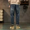 Outono e inverno jeans masculino na moda marca nove fen 2024 grande solto reto halen casual calças compridas