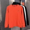 Camisetas para hombres Camiseta bordada de alta calidad 97% algodón para hombres 2024 Otoño O Cuello Color sólido Manga larga Deportes coreanos Ropa al aire libre