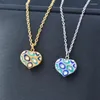 Necklace Earrings Set LEEKER 316L Stainless Steel Gold Silver Color Jewelry Heart For Women Drop Blue Green Enamel LK3