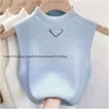 2023 NEUE Sommer Kurze Designer Kleiden Frauen Stricken Sexy Basis Shirt Licht Dünne Brief Stickerei für Frau Weste Top weste Jumper Frau