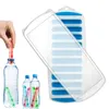 Baking Moulds Reusable Sports Drinks Blue Odorless Cocktail Bottom Silicone No Spill Removable Lid Safe Long Water Bottles Ice Stick Tray