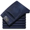 Jeans pour hommes 2024 Printemps Business Droite Classique Coupe régulière Casual Coton Élastique Denim Pantalon Mode Noir Mâle
